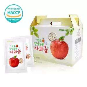 영주 100% 국내산 착즙 햇살 듬뿍 사과즙 100ml 50팩 손잡이박스120744