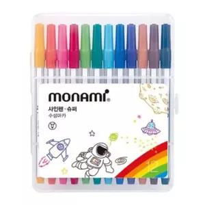 모나미 사인펜 싸인펜 슈퍼 수성 12색 세트