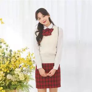 교복몰 보풀방지 아이보리 블랙라인 교복조끼 교복