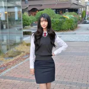 교복몰 보풀방지 그레이화이트라인 교복조끼 교복