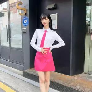 교복몰 백합주름치마 핫핑크 전체 주름 교복치마 교복