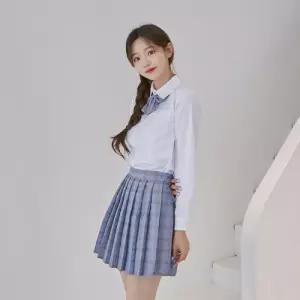 교복몰 블루베이지체크 스커트 리본타이 SET 교복