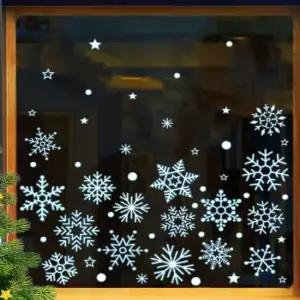 크리스마스 눈송이 DIY 스티커 1장 눈꽃 겨울 Xmas 장식