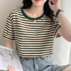 /신상오픈런 여성용 봄 여름 라운드넥 티셔츠 캐주얼