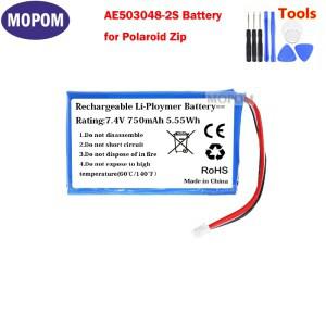 폴라로이드 집용 교체 포토 프린터 배터리 AE503048-2S, 도구 포함, 750mAh