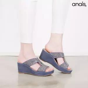 [아나이스] 비즈 웨지힐 뮬 슬리퍼 6.5cm_26S307
