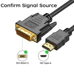 3m HDMI 호환-DVI 24+1 수-수 검정색 비디오 케이블 - 컴퓨터 모니터 프로젝터용 고속 1080P 연결