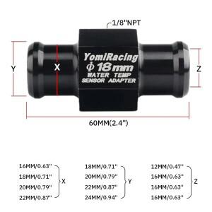 유니버설 블랙 16MM 20MM 오토바이 수온 게이지 라디에이터 온도 센서 조인트 파이프 호스 어댑터