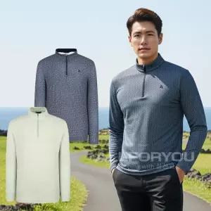 올포유 남성 프린트 집업 골프 티셔츠 AMTHO2261C2