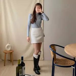 [하프클럽/]여성 망고 기모 베이직 폴라 티셔츠 남방 본딩 방한