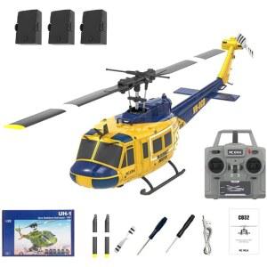 LynxPro RC ERA C032 헬리콥터 UH-1 휴이 1/48 6CH 밀리터리 자이로 안정화 및 애호가를 위한 지능형 포지셔닝 시스템 - RTF