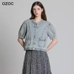 [오조크(OZOC)] 퍼프 라운드 데님 자켓 (택가격: 108000원)