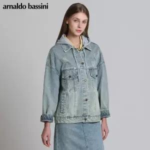 [아날도바시니(ARNALDO BASSINI)] 저지 후드 데님 자켓 (택가격: 198000원)