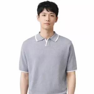 [파파브로] 남성 린넨 카라 쿨링 반팔 니트 SO-KN-OPENKNIT