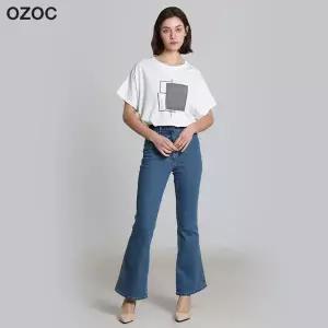 [오조크(OZOC)] 하이웨이스트 부츠컷 데님 팬츠 (택가격:85000원)