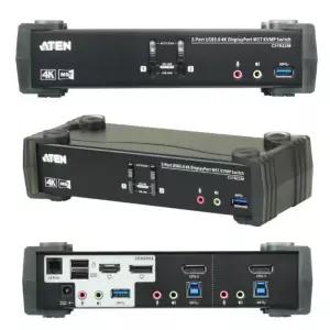 4K KVMP스위치 DP HDMI 듀얼 모니터 선택기 KVM 컴퓨터 본체2 키보드 공유기 USB3.0 케이블 스위치 MST허브