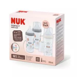 누크 아기 젖병 트리플팩 젖꼭지 M 선물 세트 260ml BNS