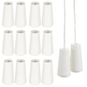 DECHOUS 12PCS 창문 블라인드 우드 코드 풀: 흰색 장식용 그늘막 당김 노브, 홈 오피스 로만 또는 액세서리용 드롭 엔드