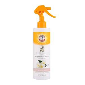 베이킹 소다 탈취제가 포함된 Arm & Hammer 울트라 프레시 워터리스 개 목욕 , 목욕 간 냄새 조절을 위한 린스 드라이 개 , 화이트 재스민 향의 그루밍 미스트, 10 Fl Oz