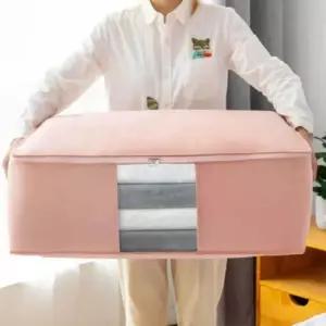 특대형 이불정리 수납 보관함 가방 핑크