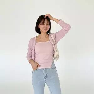 [신상오픈런]|KHD29CC|여성 니트 볼레로 가디건 언발란스 나시 세트