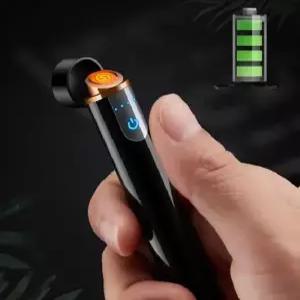 원형 스틱 전기라이터 USB 라이터 선물 담배 비즈니스 블랙 충전 휴대용 방수 신기한 야외