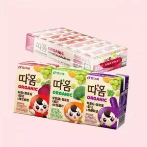 빙그레 따옴 유기농주스 120ml 사과 오렌지 적포도 24팩 4733701