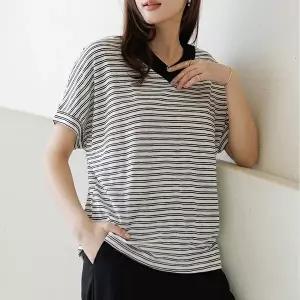(~110size)오벨가오리단가라티셔츠 TBF3097