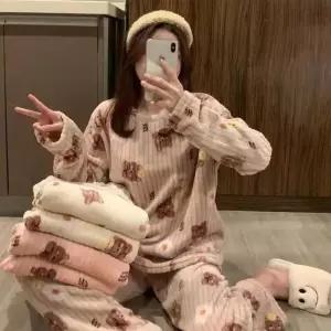 [라일리여성언더웨어] Rly 극세사잠옷 곰돌이 수면잠옷