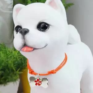 길이 조절가능한 뼈다귀모양 꽃펜던트 개인식표 반려동물이름표 메달