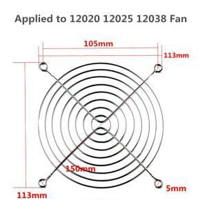 Angitu 1pcs 1202012025 12038 AC DC 팬 커버 12x12cm 블랙 핑거 그릴 철 CPU 냉각 가드 보호