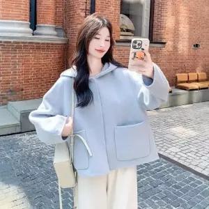 블랙팬서 여친 울 후드 리버시블 코트 OPH1