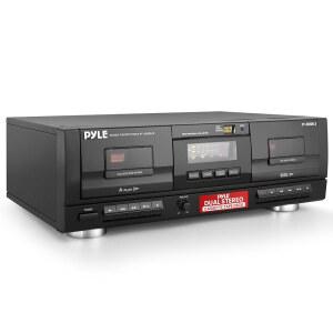 PYLE USA 듀얼 스테레오 카세트 테이프 USB 테이프 컨버터 더빙 레트로 디자인 레코더 음악 CRO2 더블 표준 가정용 MP3 데크 녹음 포함