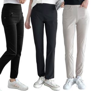 봄 여름 밴딩팬츠 S~5XL 여성 빅사이즈 스판 바지 스키니 일자 부츠컷 슬랙스 와이드