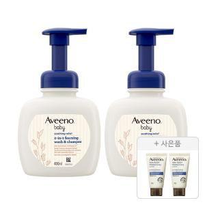 아비노베이비 수딩 릴리프 포밍 워시 샴푸 400ml, 2개+증정(스킨릴리프 바디로션 30g, 2개)