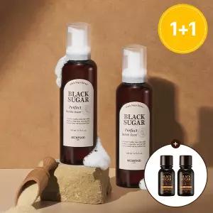 [스킨푸드][1+1]블랙슈가 퍼펙트 버블 폼 200ml+(증정)에센셜14ml 2개