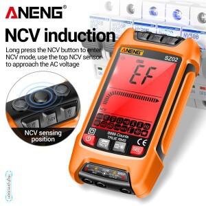 ANENG SZ02 스마트 디지털 멀티미터 9999 카운트 True RMS 자동 전기 커패시턴스 측정기 온도 저항 트랜지