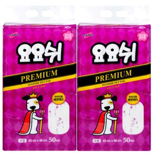 요요쉬패드 프리미엄(와인) 50매X2P/애견패드/배변패드/강아지패드