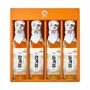 [대현상회] 저온압착 참기름/들기름 선물세트 180mlx4병