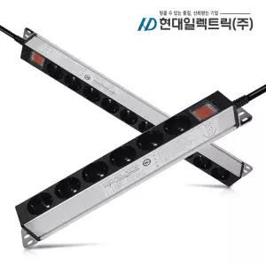 국산 알루미늄 멀티탭 6구 8구 10구 12구 14구 사무실 전산실 PC방 허브랙 서버랙 산업용 서버탭 멀티 콘센트 16A 220V 코드 1.5m 5m