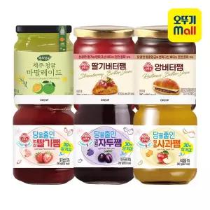 오뚜기 BEST 쨈류 6종 골라담기 (딸기/자두/사과/버터쨈)