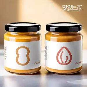 닥터루트 무첨가 무심 땅콩버터 260g 1병 + 아몬드버터 260g 1병
