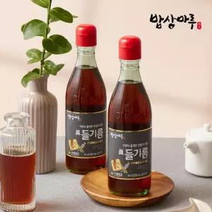[밥상마루] 100% 들깨로 만들어 진한 들기름 350ml 2병 / NO벤조피렌 인증 / 에어셀 안전포장