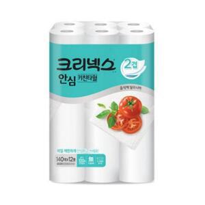 [크리넥스] 유한킴벌리 크리넥스 안심 클래식 키친타올 140매 12롤 X 1 TB