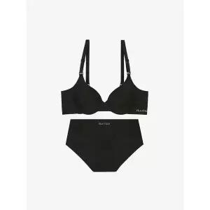 [하프클럽/휠라 언더웨어]에센셜 프리미엄 프리컷 블랙 와이어 브라 세트 (FI4BAG3656FBLK_SKU)