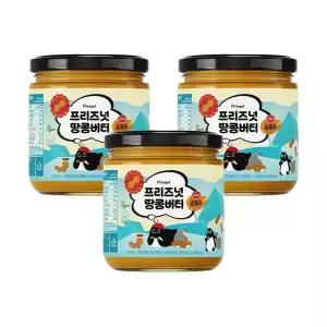 프리즈넛 플러스 100% 땅콩버터 스무스 땅콩잼 430g 3병