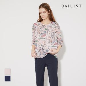 [데일리스트] 스퀘어넥 프린트 블라우스_MDBNL3M4141