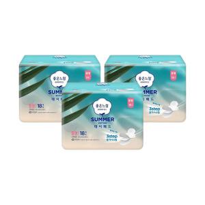 좋은느낌 썸머 데이패드 날개형, 중형, 18매, 3개