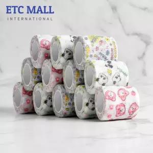이티씨몰 자가점착 밴드 5cm 압박붕대 패턴 애니멀 3종 쉐임 베어 푸바오 랜드 비비드 키티 10+2