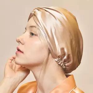 실키아 천연 실크 수면캡 나이트캡 터번스타일